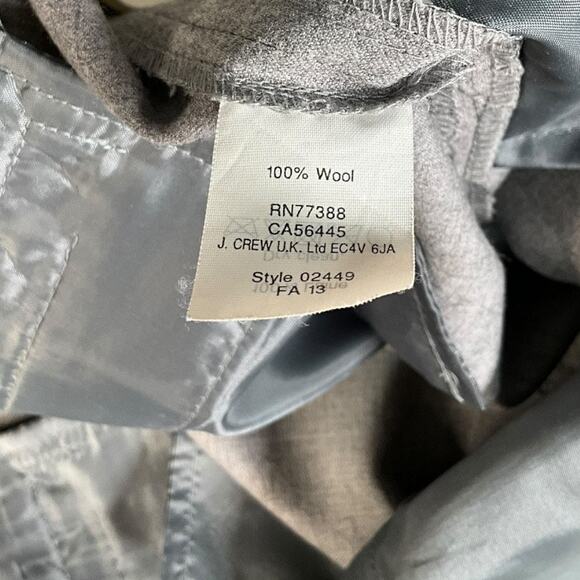 J.Crew Café Capri Pants Size 6 Tollegno 1900 Italian Wool Gray Dress Trousers - Picture 6 of 10